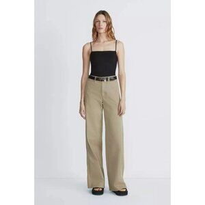 RAG & BONE Irina Black Ponte Knit Square Neck Camisole Tank Top, Size L